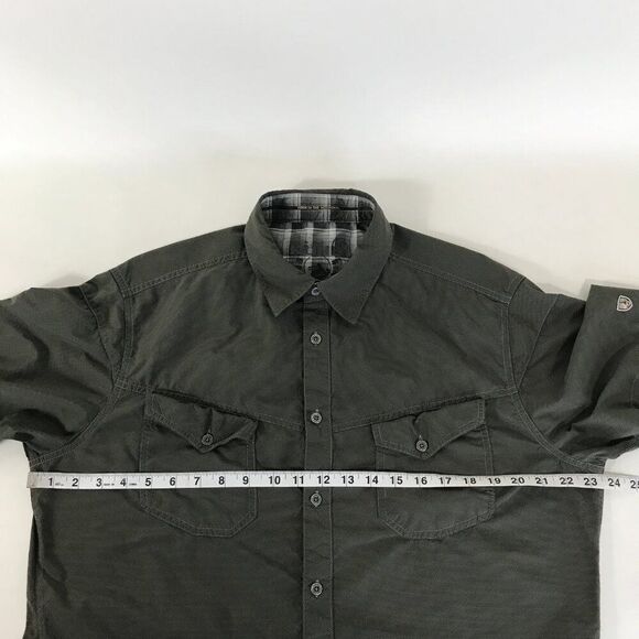 Kuhl Casual Short Sleeve Button Up Shirt Men's Large Pockets Nylon Outdoor Trail - Picture 8 of 13